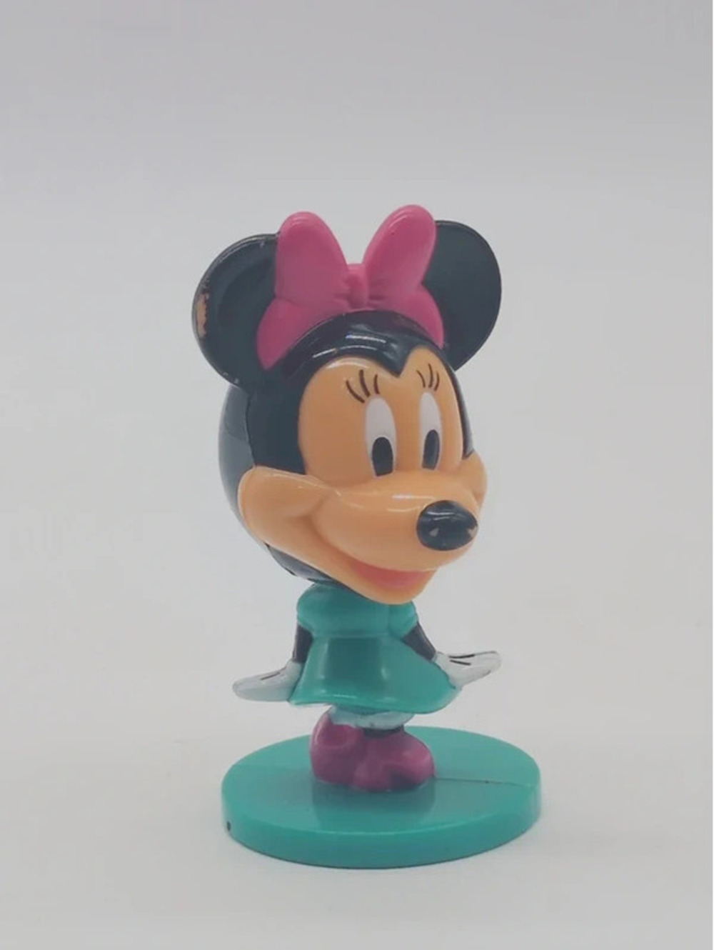 Vintage 2002 Disney Kellogg's Minnie Mouse Mini Figure Teal Dress 2.5"